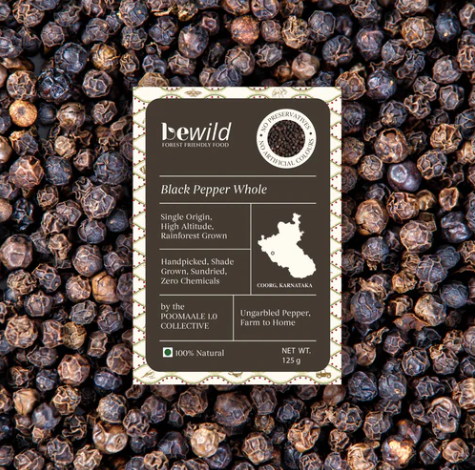 Black Pepper Whole | Coorg | 125g | Sundried | Ungarbled